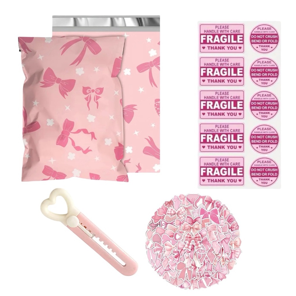 Pink bow 🎀 polymailers mini set !